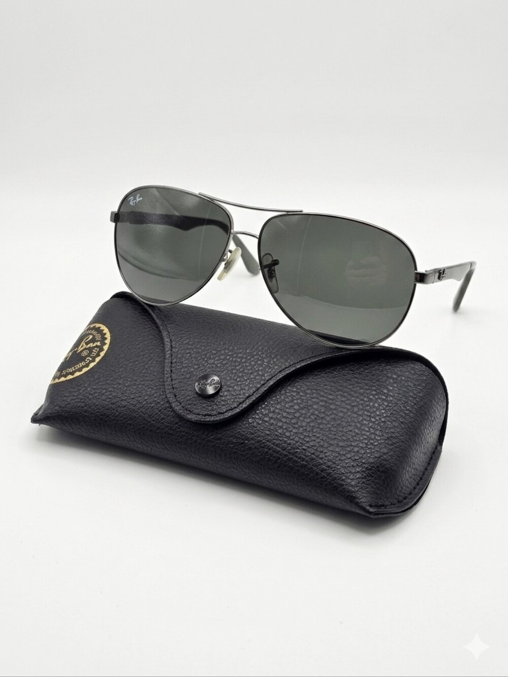 Ray-Ban RB 8313 Tech Carbon Fiber Aviator Polarized Dark Green 61mm Sunglasses